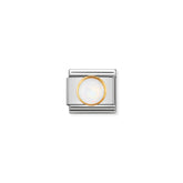 Nomination Composable Classic EDELSTEINE RUND aus Edelstahl und 18K-Gold (07_OPAL WEISS)